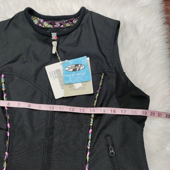 NWT Joe Rocket Black Paisley Accent Zippered Pockets Riding Vest Women's Size M - Picture 12 of 14